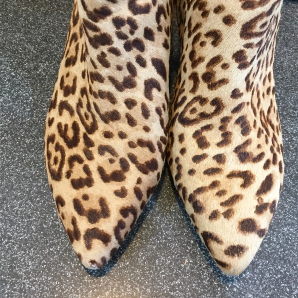 Sam Edelman Leopard Print Calf Hair Ankle Boots